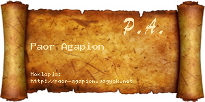 Paor Agapion névjegykártya